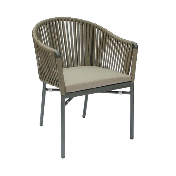 Moderne Patio-Möbel im Freien Seil gewebter Stuhl für Garten【RC-20082 Arm】