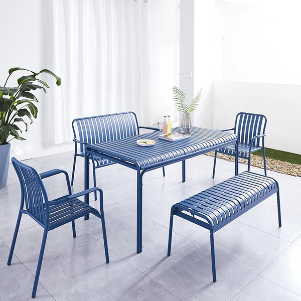 Moderner Outdoor-Aluminium-Freizeittisch und -stuhl, Garten-Terrassenmöbel【Tany】